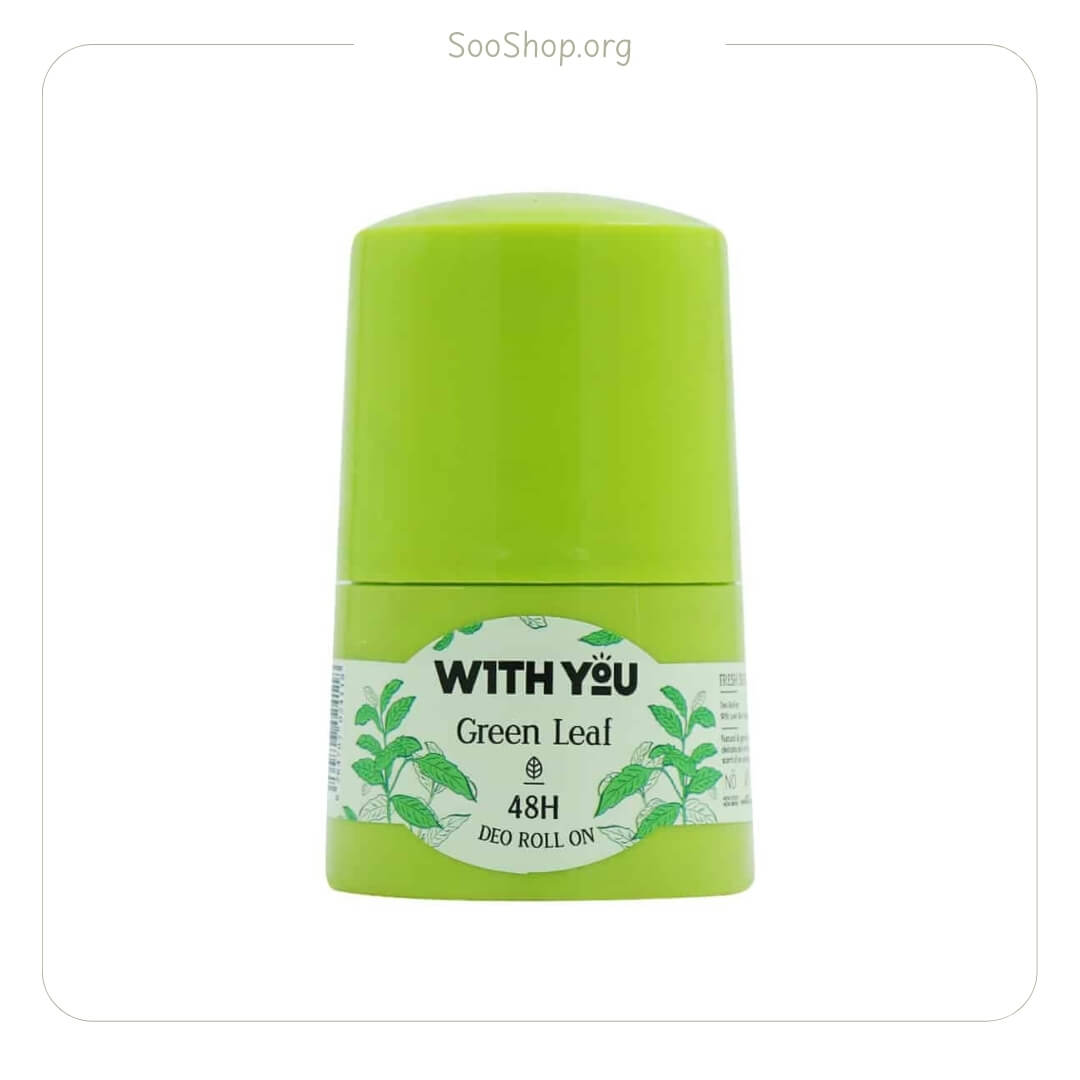 مام رول ضد تعریق زنانه ویت یو مدل برگ سبز (اصل) | With You Green Leaf Deo Roll-On