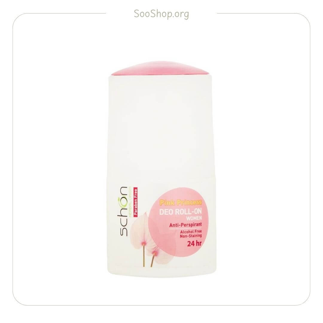 مام رول ضد تعریق زنانه شون مدل پرنسس صورتی حجم 50 میل (اصل) | Schon Pink Princess Women’s Roll-On Anti-Perspirant 50ml