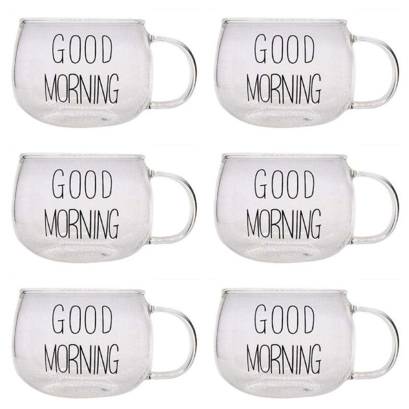 لیوان مدل گود مورنینگ Good morning مجموعه شش عددی