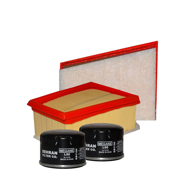فیلتر هوا خودرو بهران فیلتر مدل L901121GL1386/2 به همراه فیلتر روغن مجموعه 4 عددی