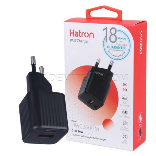 شارژر کلگی هترون مدل Hatron HWC260GM 20W مشکی