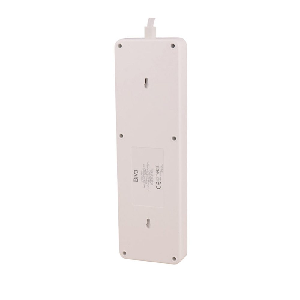 چند راهی برق و شارژر بیوا مدل PS-06 Power Strip دارای 4 پورت