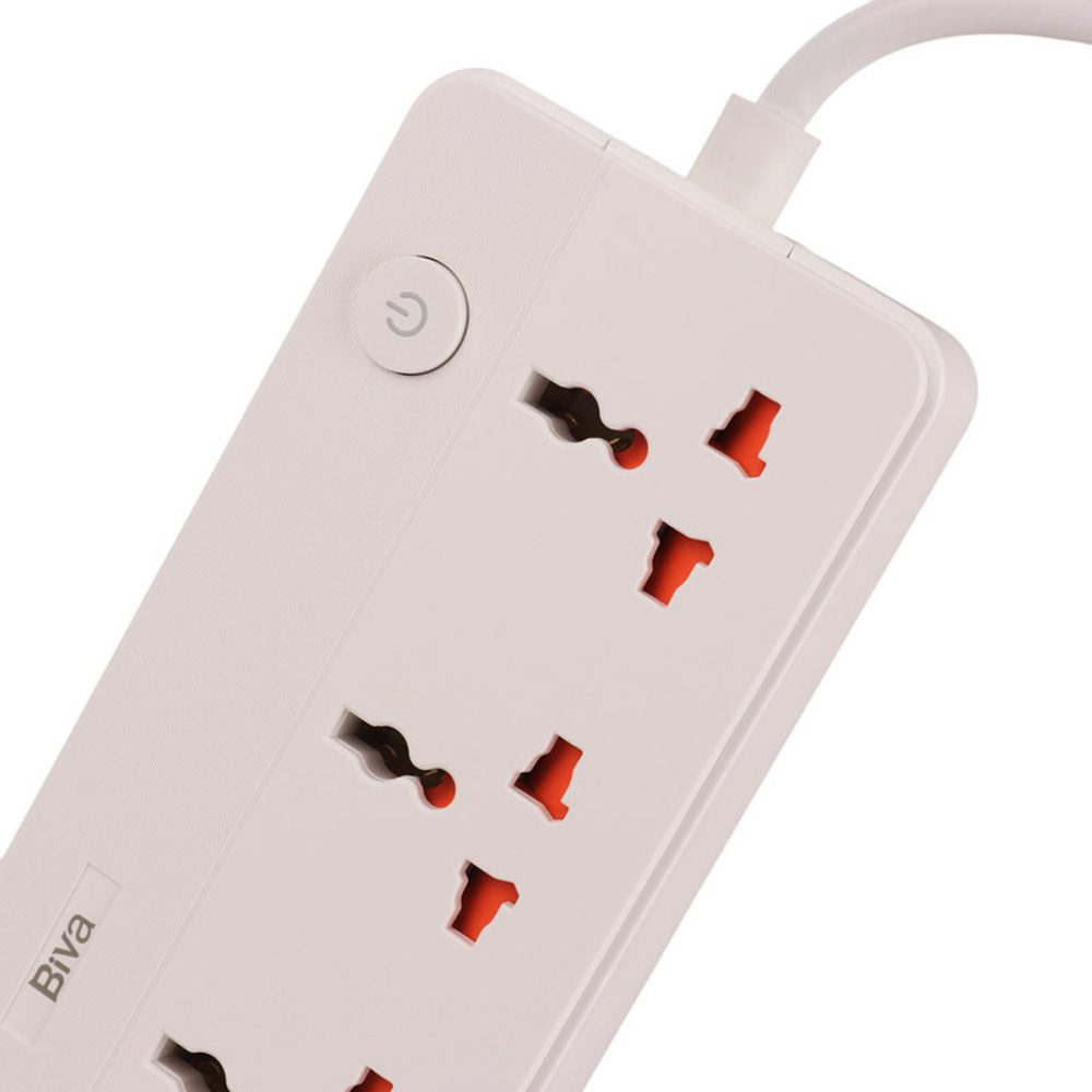 چند راهی برق و شارژر بیوا مدل PS-06 Power Strip دارای 4 پورت