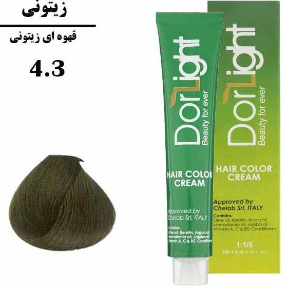 رنگ موی قهوه ای زیتونی (4.3) دورلایت سری زیتونی