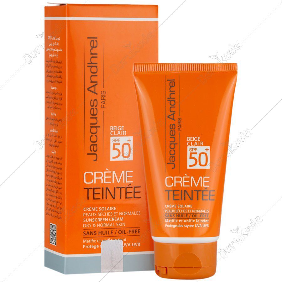 کرم ضدآفتاب رنگی ژاک آندرل پاریس SPF50 پوست های خشک و معمولی بژ روشن
