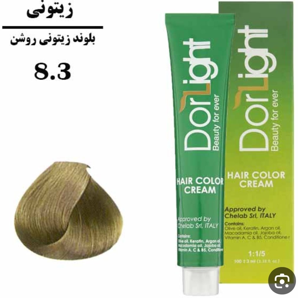 رنگ موی بلوند زیتونی روشن 8.3 دورلایت 100 میل
