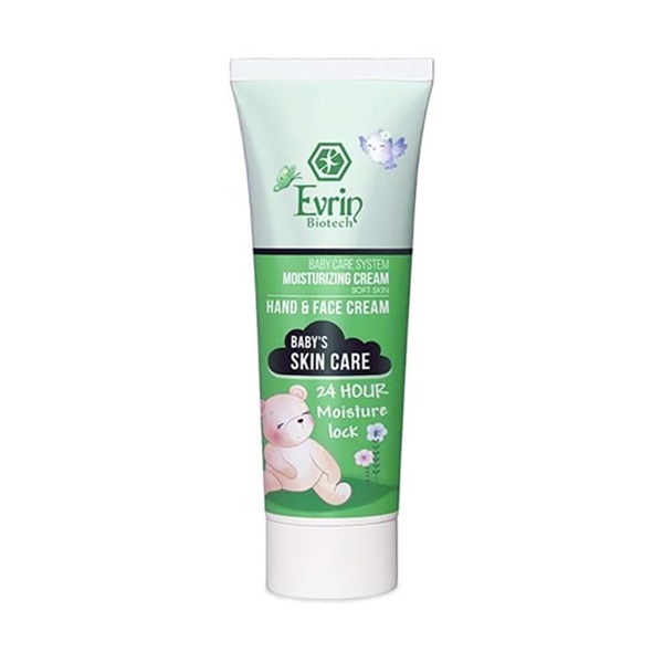 کرم مرطوب کننده دست و صورت کودک پوست چرب اورین 75 میلی لیتر | Evrin Baby Hand And Face Moisturizing Cream 75ml