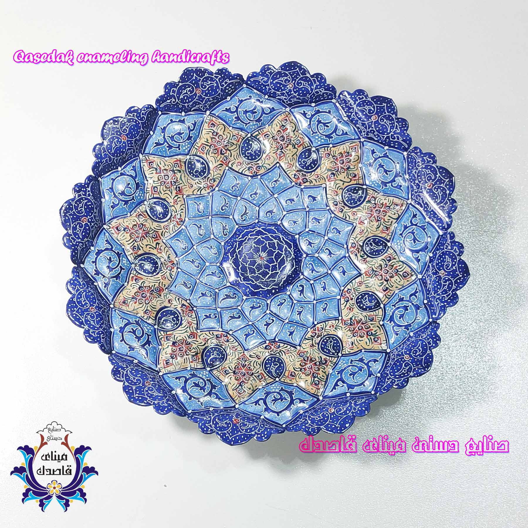 بشقاب میناکاری 25 سانتیمتر  کد 1273