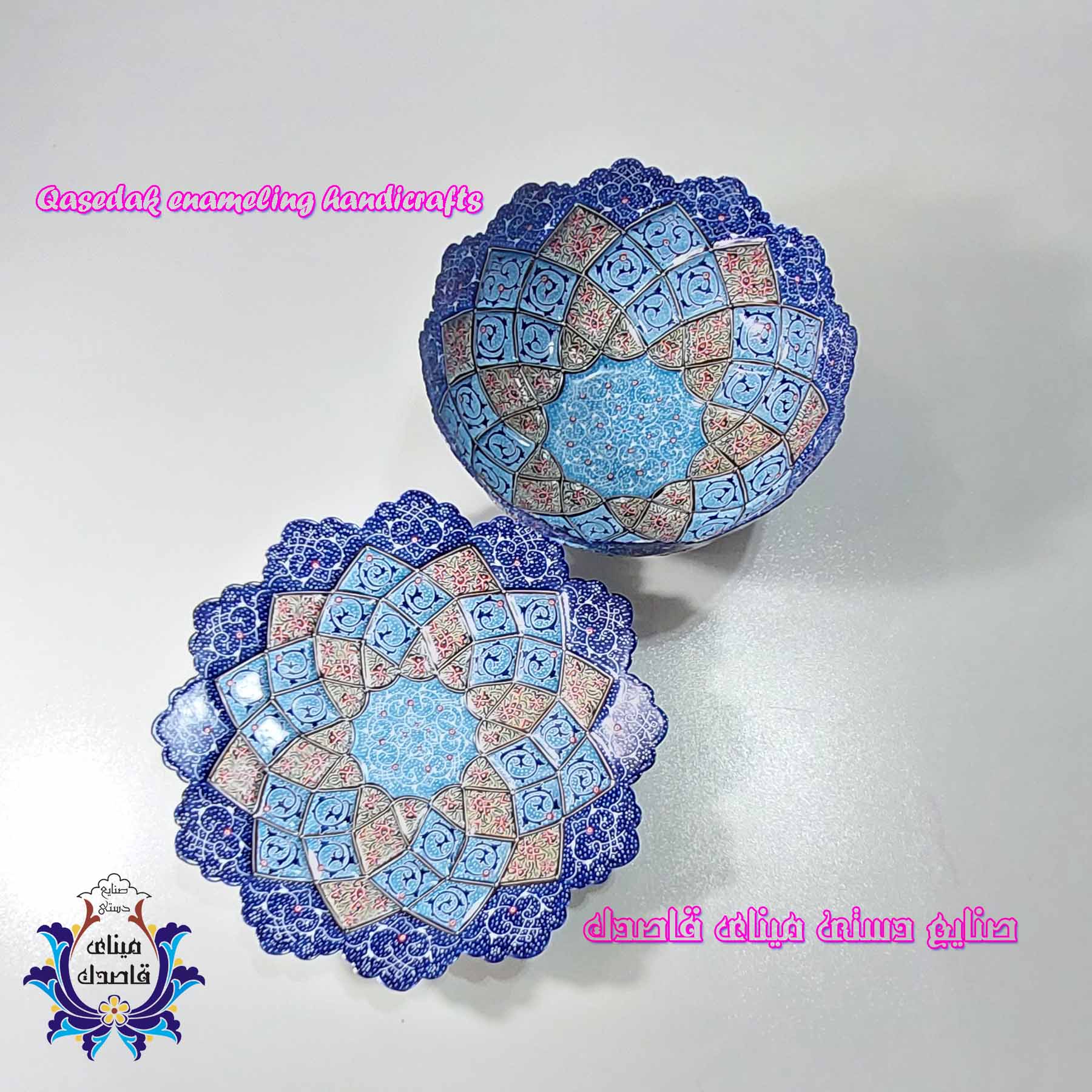 ست کاسه و بشقاب 25 سانتیمتر میناکاری کد 1925