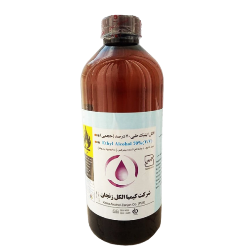 محلول الکل سفید 70 درصد (اتیلیک طبی) 1000 میلی لیتر کیمیا الکل زنجان