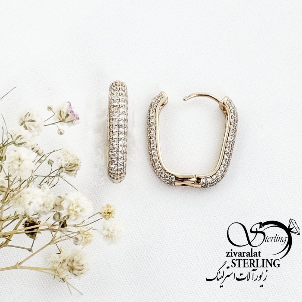 گوشواره ژوپینگ با نگین اتمی کد 17460