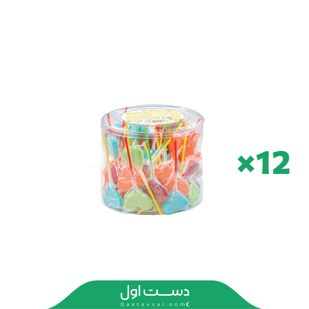 آبنبات چوبی شکل  قلب آرسوی 12 بانکه60 عددی