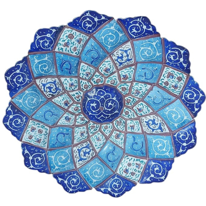 بشقاب میناکاری مدل اسلیمی کد TM205