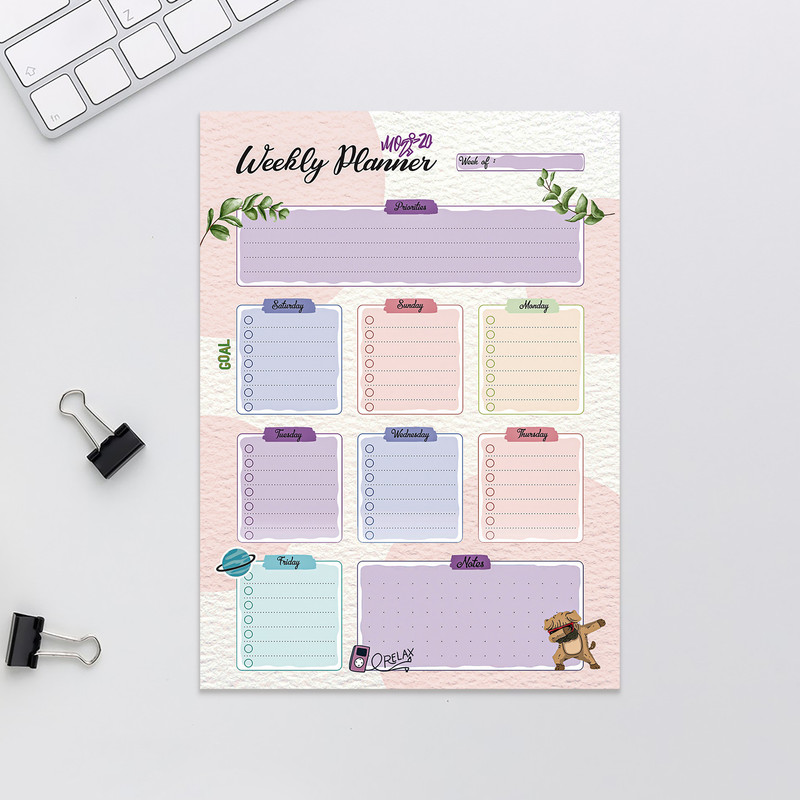 دفتر برنامه ریزی مدل هفتگی موتی 20