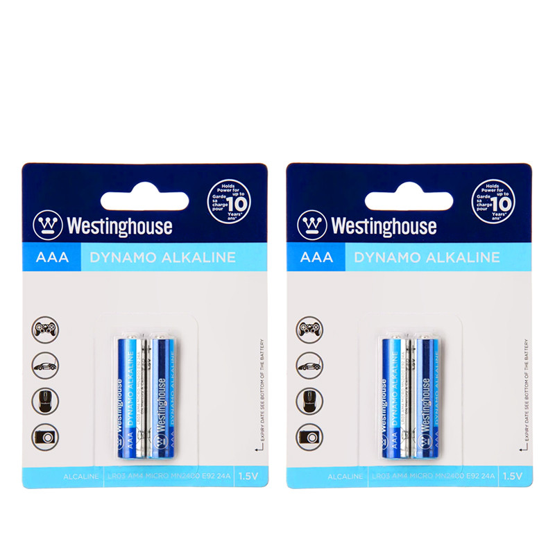 باتری نیم قلمی وستینگهاوس مدل Dynamo Alkaline LR03 AM4 MICRO بسته 4 عددی