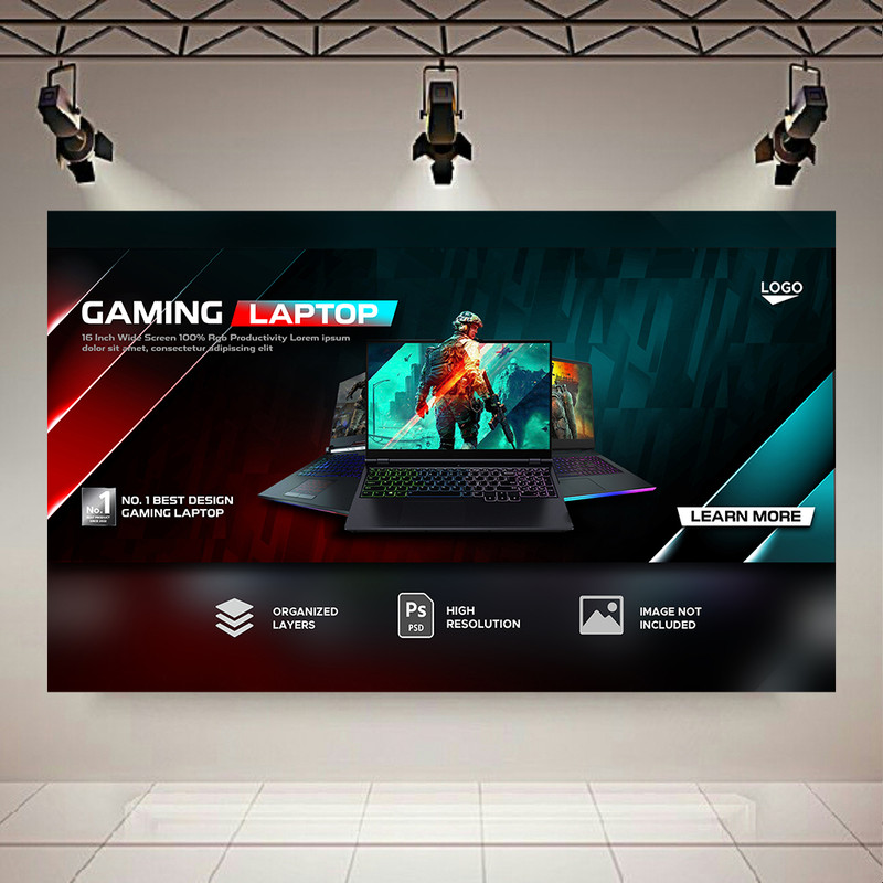 پوستر طرح لپتاپ مدل گیمینگ برتر کد PD20695