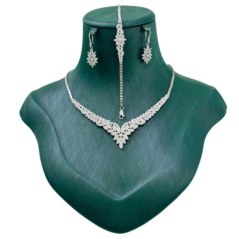 نیم ست نقره زنانه مدل الماس