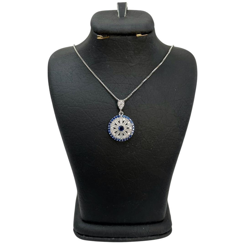 گردنبند نقره زنانه مدل چشم نظری