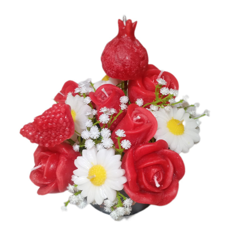 شمع دست ساز مدل باکس گل رز یلدا