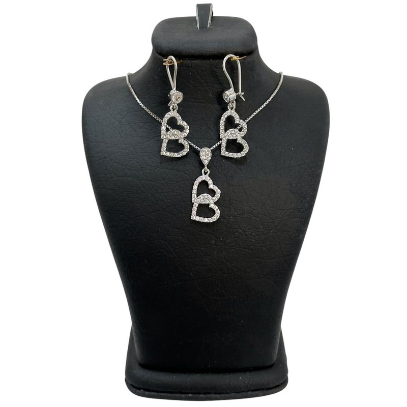 نیم ست نقره زنانه مدل قلبمدل 2