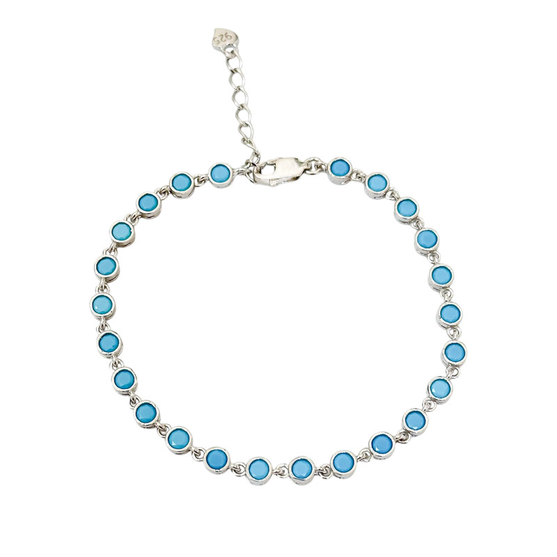 دستبند نقره زنانه مدل فیروزه