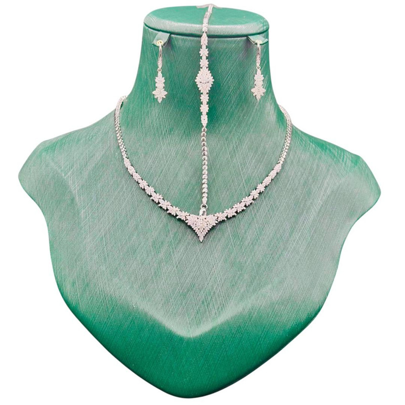 نیم ست نقره زنانه مدل شکوفه