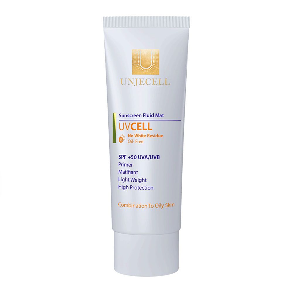 ضد آفتاب بی رنگ آنژسل SPF+50 مناسب پوست چرب و مختلط حجم 40 میلی لیتر | Unjecell UVCell Sunscreen Cream Combination to Oi
