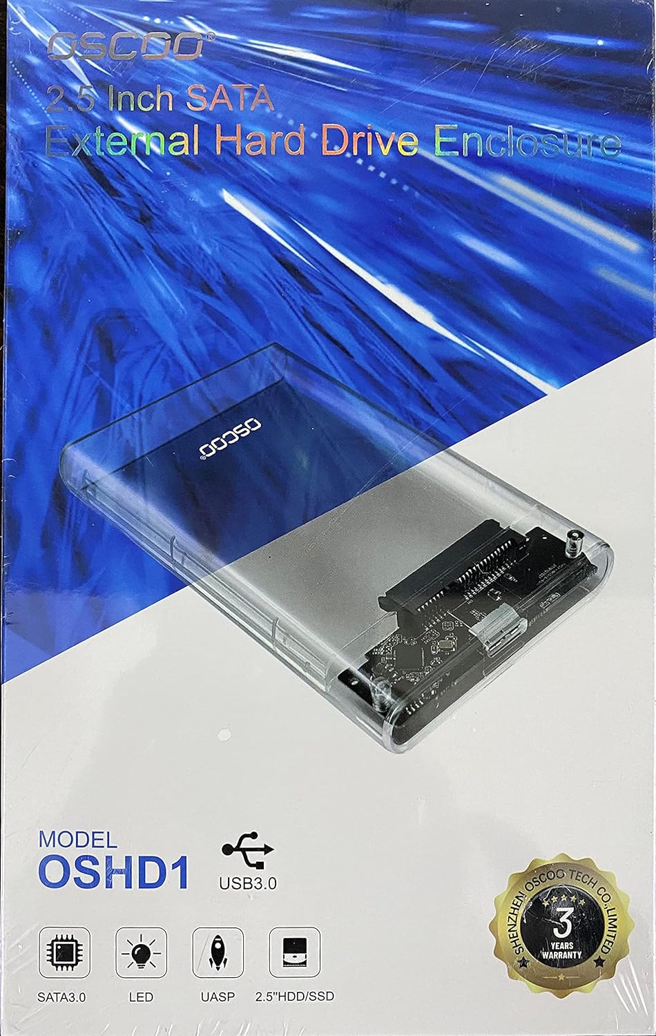 باکس هارد لپتاپی 2.5 اینچی شفاف اسکو مدل OSHD1 رابط USB3.0