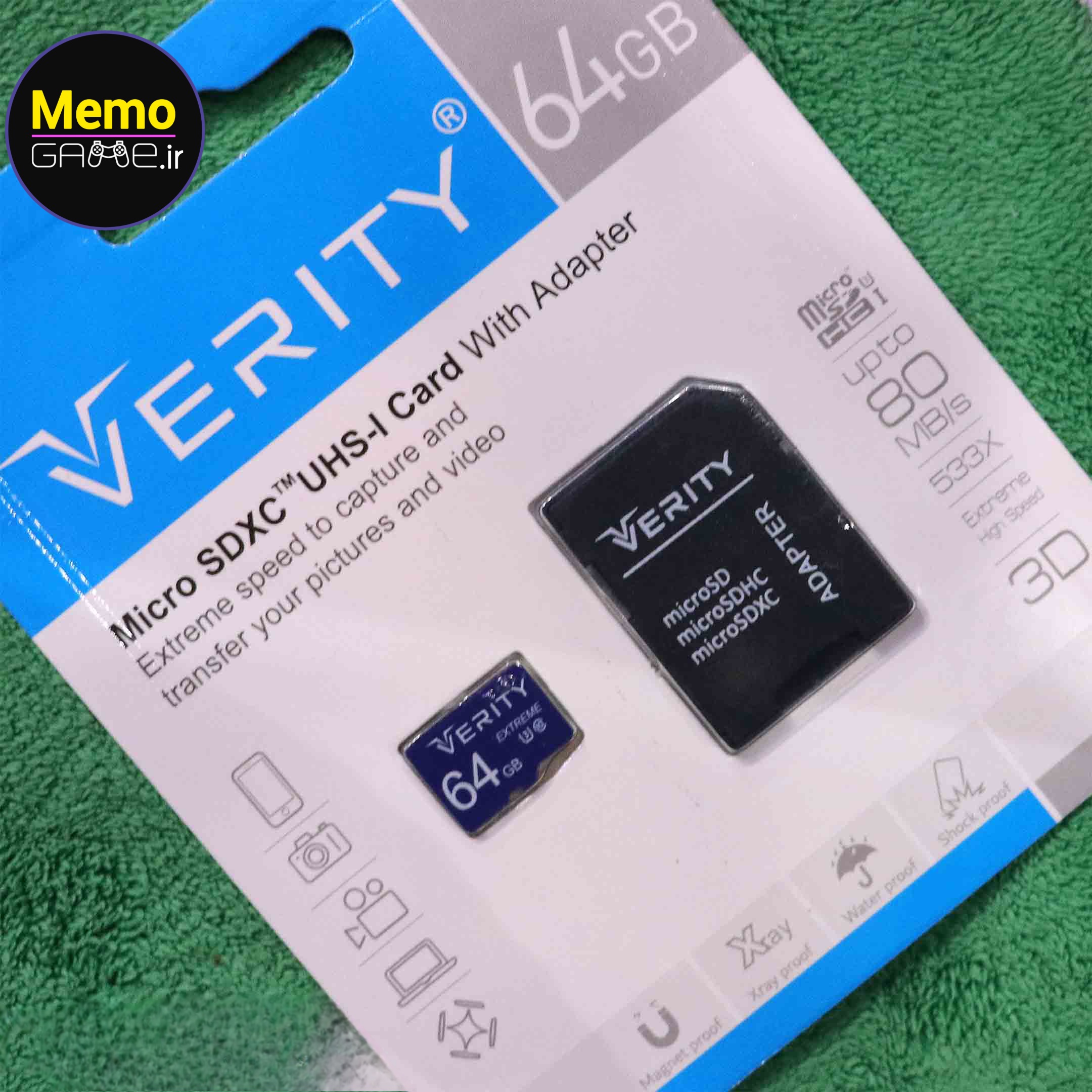 کارت حافظه microSDHC وریتی مدل EXTREME کلاس 10 استاندارد UHS-I U3 سرعت 80MBps ظرفیت 64 گیگابایت