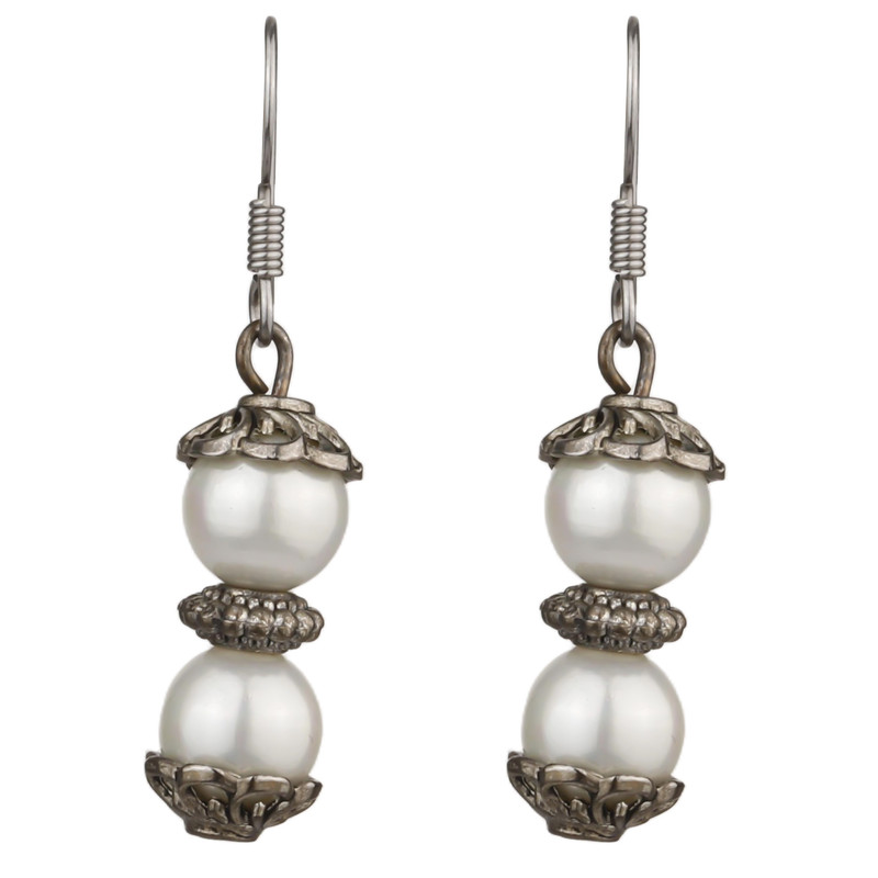 گوشواره زنانه گالری گوهرسنگ مدل سنگ صدف GS610Q مدل 1