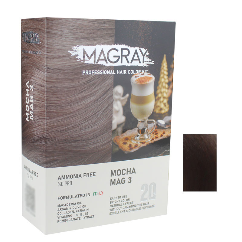 کیت رنگ مو ماگرای شماره MAG 3رنگ موکا