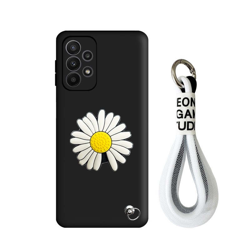 کاور قاب گوشی مدل فانتزی طرح گل مناسب برای گوشی موبایل سامسونگ Galaxy A53 به همراه پاپ سوکت و بند
