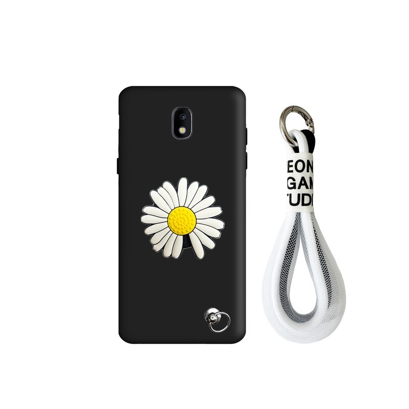 کاور قاب گوشی مدل فانتزی طرح گل مناسب برای گوشی موبایل سامسونگ Galaxy J7 Pro به همراه پاپ سوکت و بند