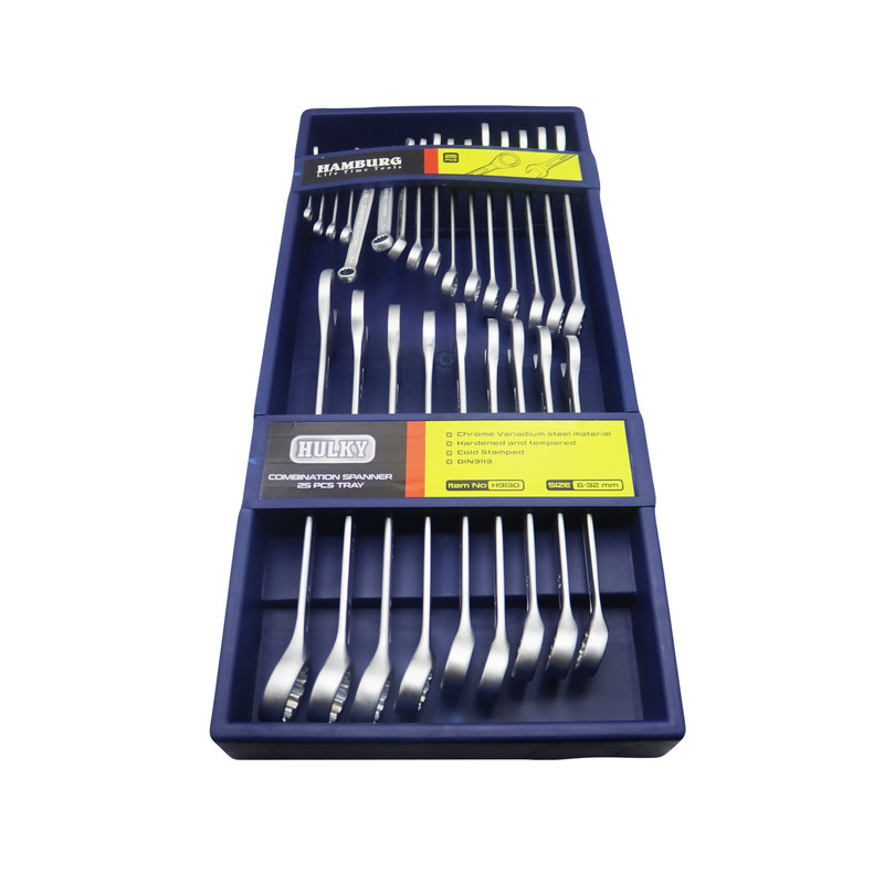 آچار یکسر تخت یکسر رینگی هامبورگ مدل YP-H9130-6-32MM مجموعه 25 عددیمدل 1