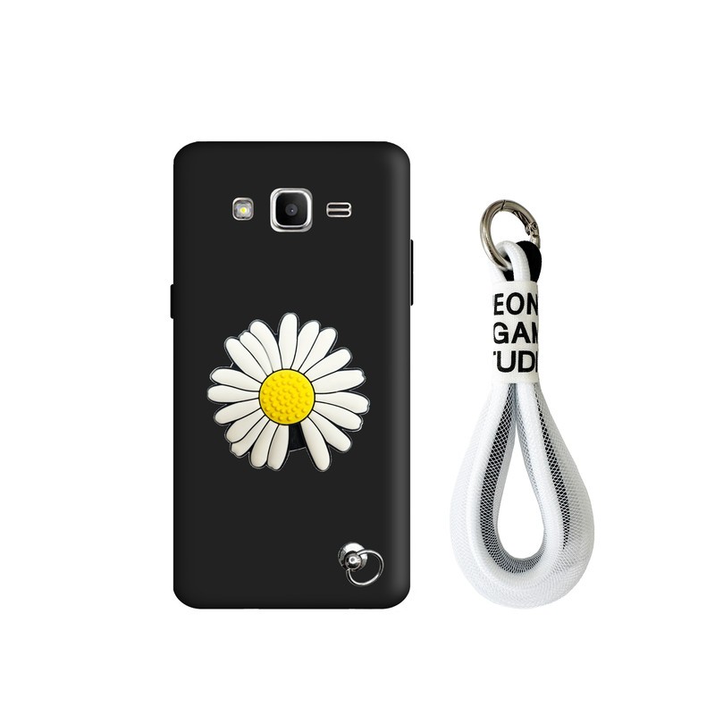 کاور قاب گوشی مدل فانتزی طرح گل مناسب برای گوشی موبایل سامسونگ Galaxy J2 Prime به همراه پاپ سوکت و بند