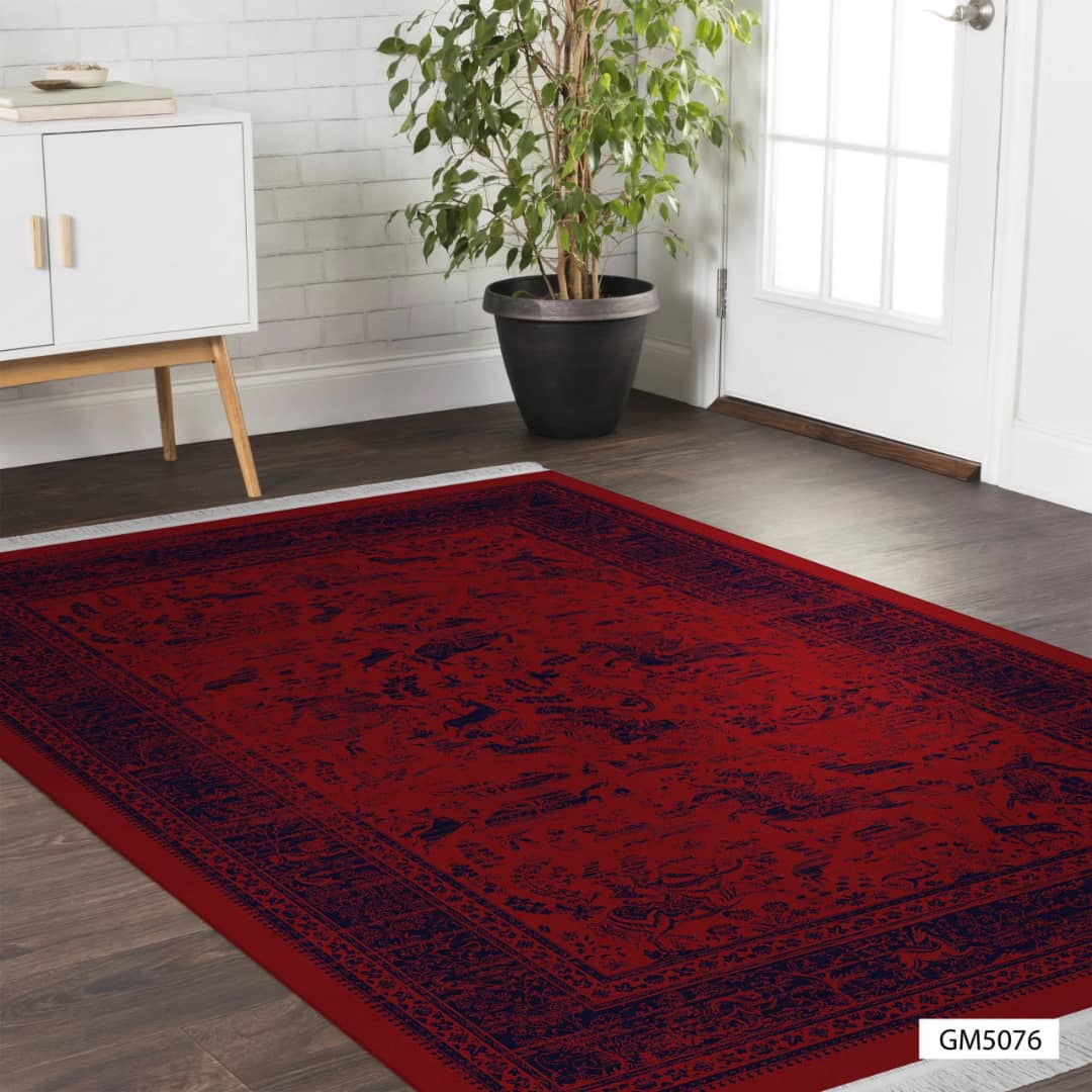روفرشی کشدار قرمز لاکی کد 5076 (مخمل شانل صادراتی )