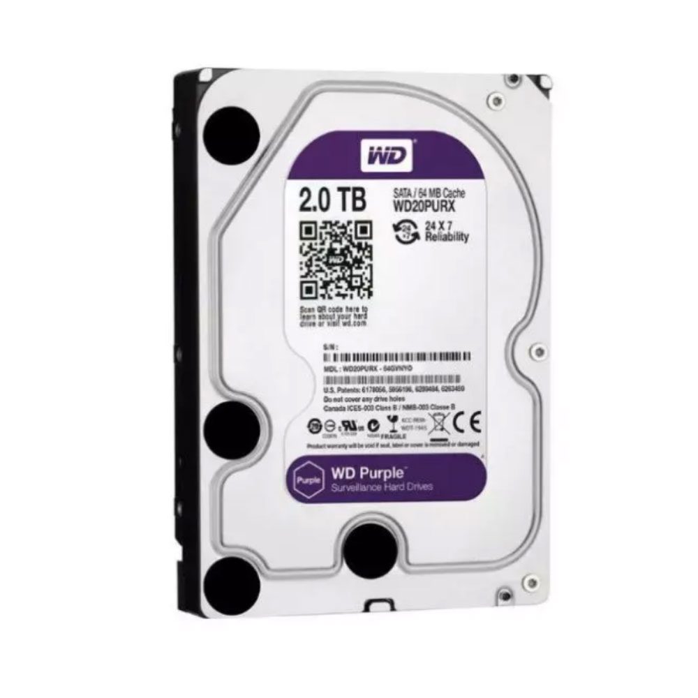 هارد وسترن دیجیتال مدل Purple WD20PURX بنفش ظرفیت 2 ترابایت hdtec