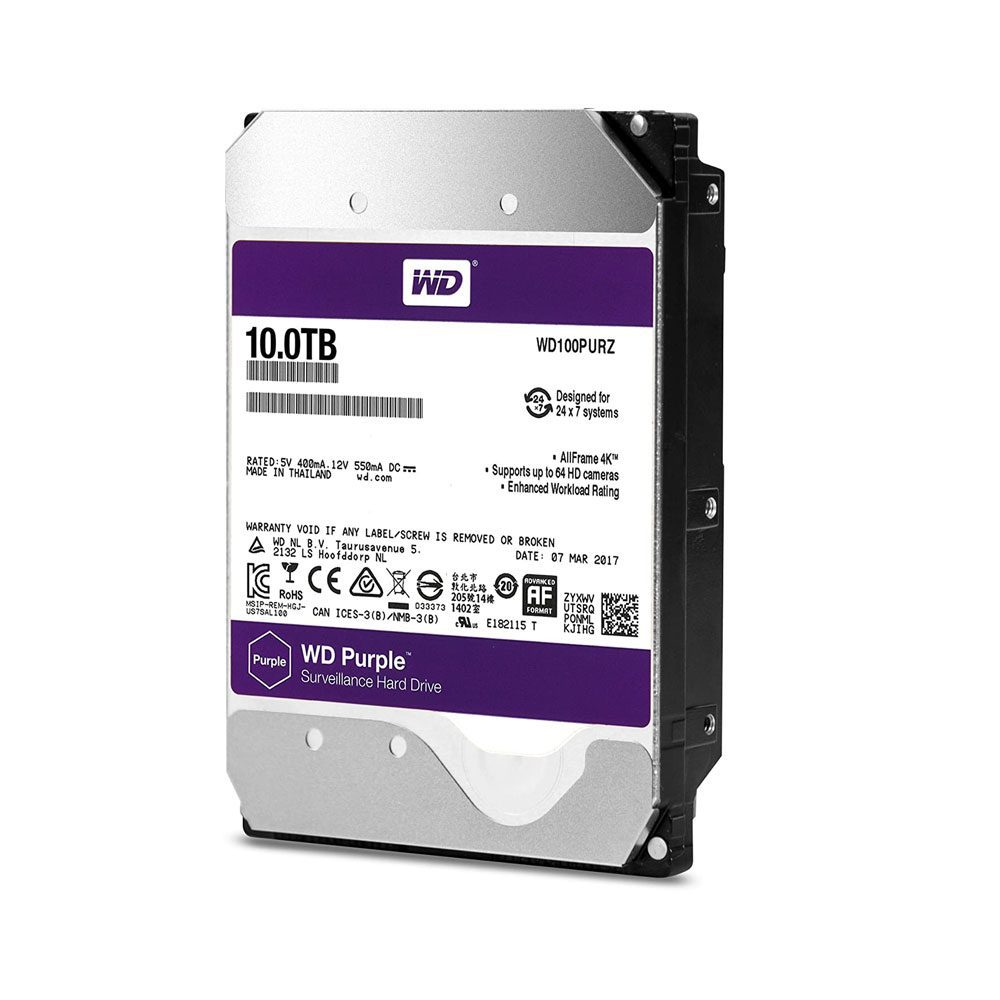 هارد 10 ترابایت بنفش وسترن دیجیتال WD100PURZ 10TB hdtec