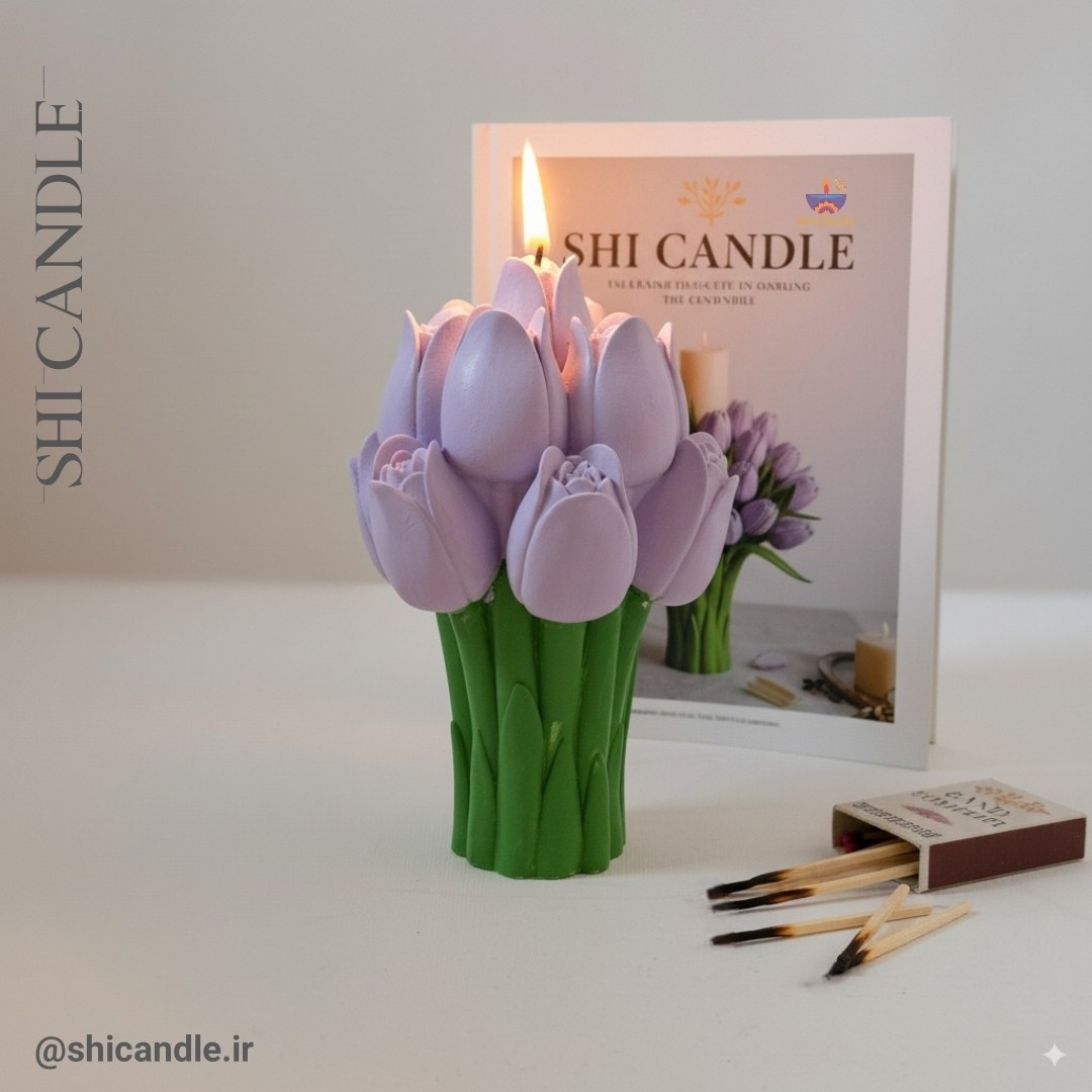 قالب سیلیکونی دسته گل لاله ژورنالی ارتفاع 9.5 سانت
