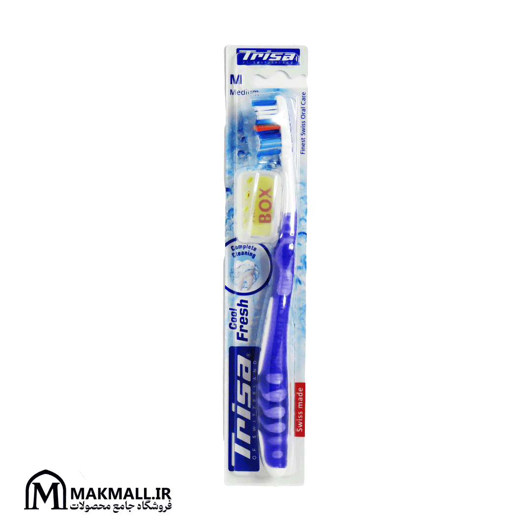 مسواک تریزا کول فرش مدیوم با درپوش | Trisa Cool Fresh Medium Toothbrush with Travel Cap