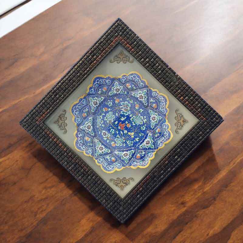 بشقاب میناکاری دیوارکوب 16 سانتی|کد DK694
