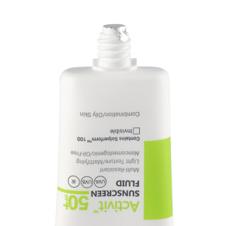 ضد آفتاب فلوئیدی بی رنگ ویتالیر SPF50 مناسب پوست چرب حجم 50 میل