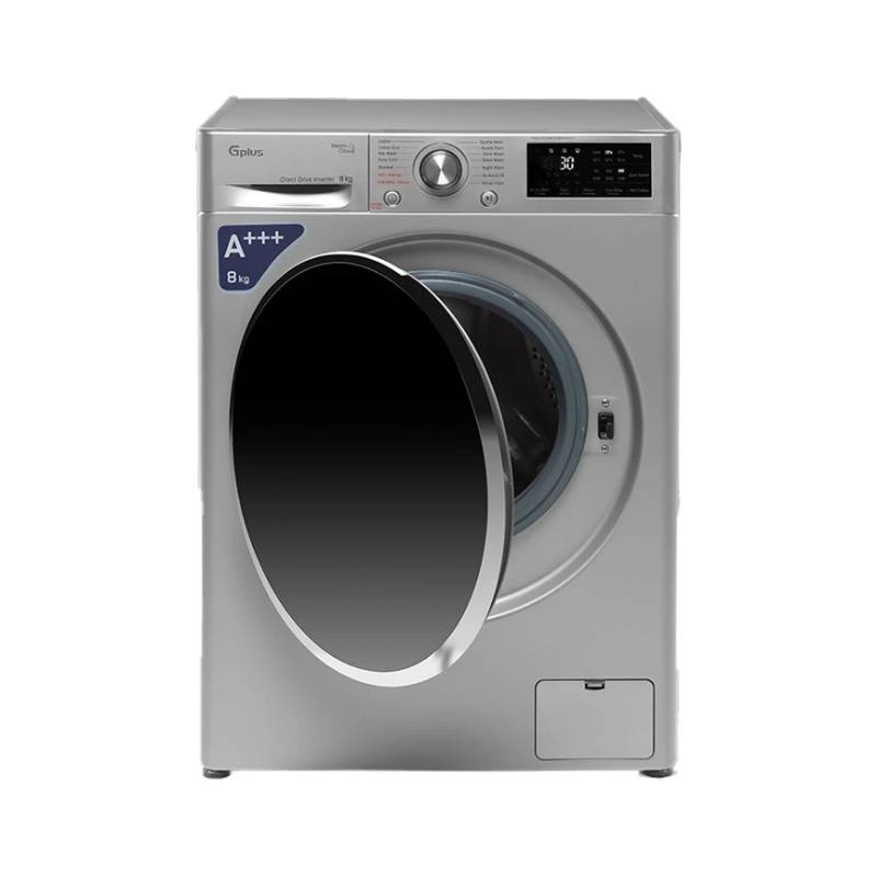 ماشین لباسشویی 8 کیلویی جی پلاس مدل GWM-R88S رنگ استیل