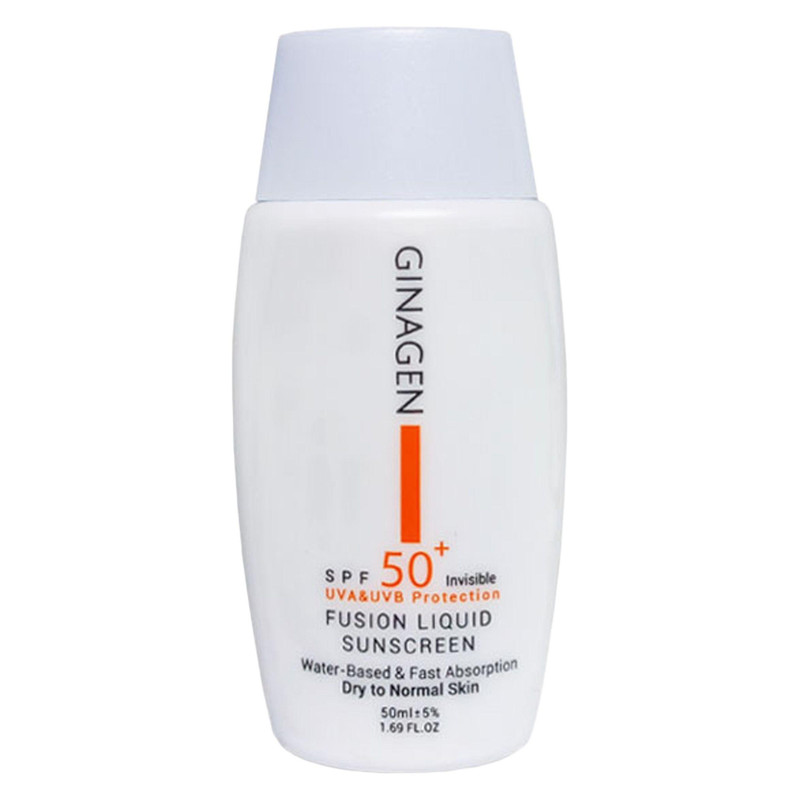 کرم ضد آفتاب بدون رنگ ژیناژن SPF 50 مدل 00 مناسب پوستهای خشک و معمولی حجم 50 میلیلیتر