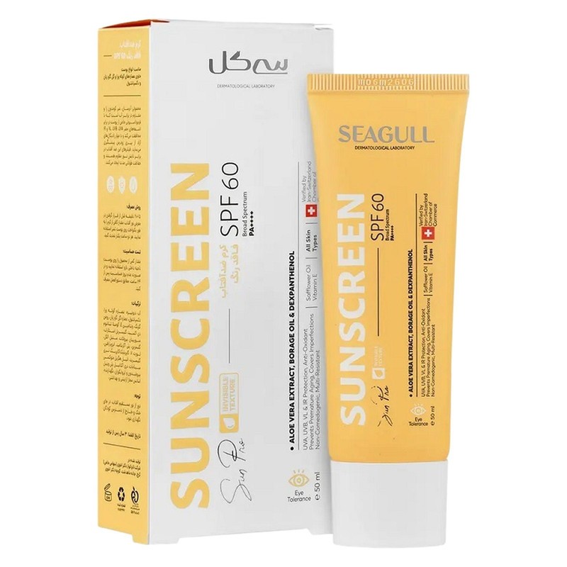 کرم ضد آفتاب بدون رنگ سی گل SPF 60 مدل 314 مناسب برای انواع پوست حجم 50 میلیلیتر