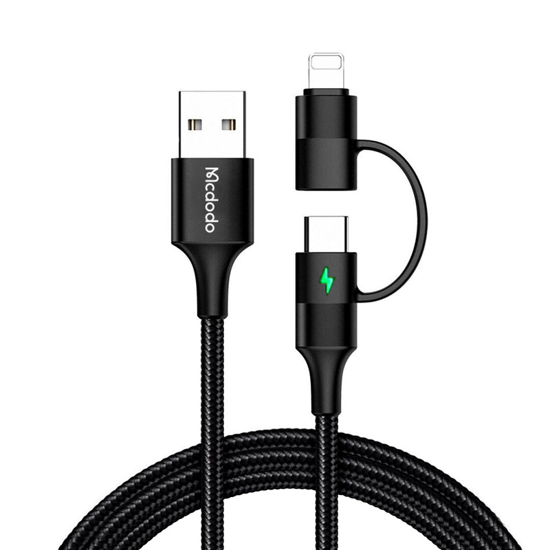 کابل تبدیل USB به لایتنینگ/USB-C مک دودو مدل CA-6800 طول 1.2 متر