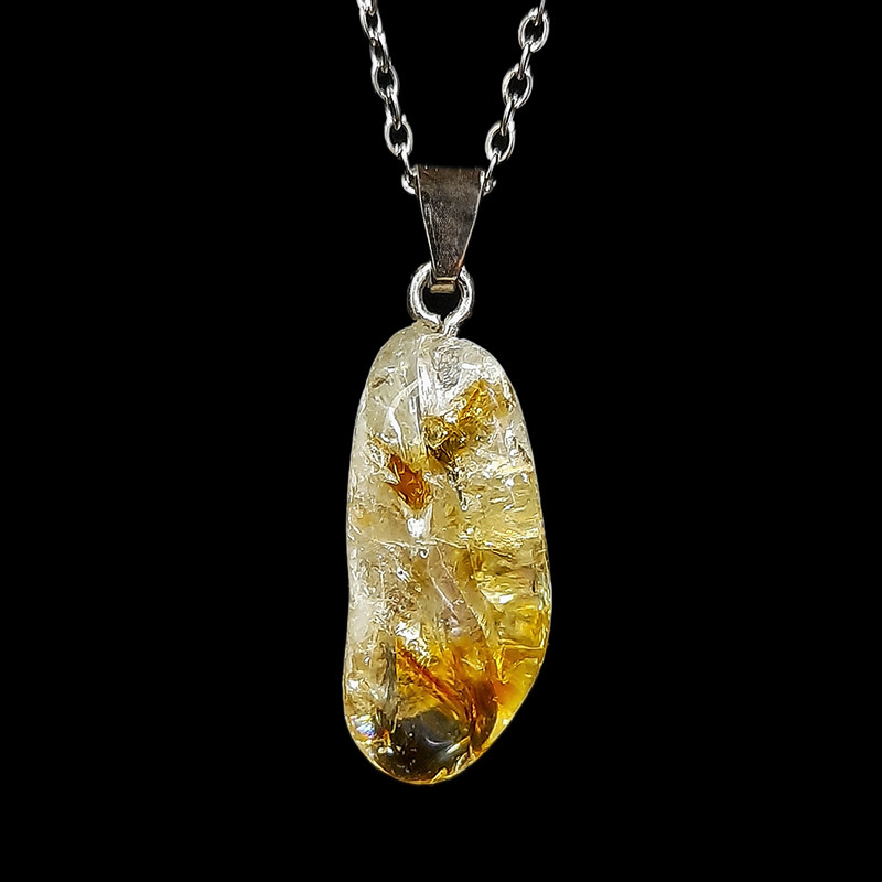 گردنبند زنانه مدل سیترین تامبل