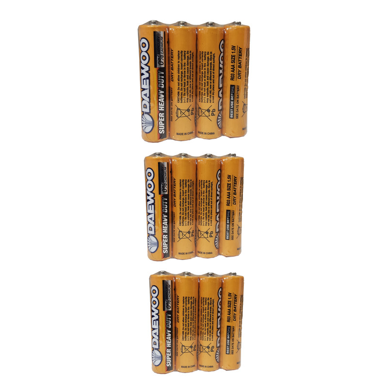 باتری نیم قلمی دوو مدل AAA-1.5V بسته 12 عددی