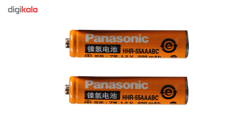باتری نیم قلمی قابل شارژ پاناسونیک مدل HHR-55AAABC ظرفیت 550 میلی آمپر ساعت بسته 2 عددی 