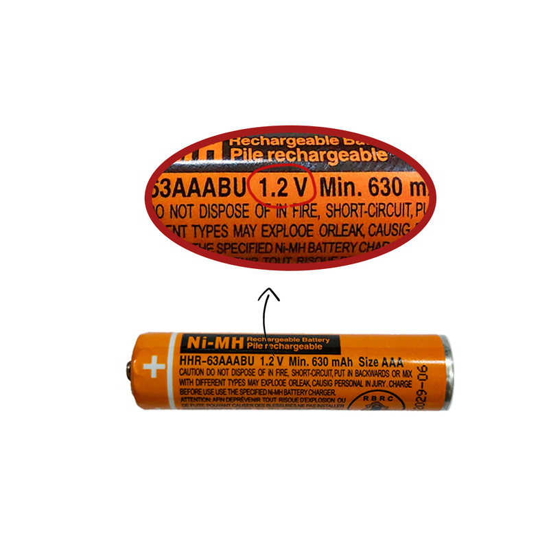 باتری تلفن بی سیم پاناسونیک مدل HHR-63AAABU کد 1.2V بسته 4 عددی